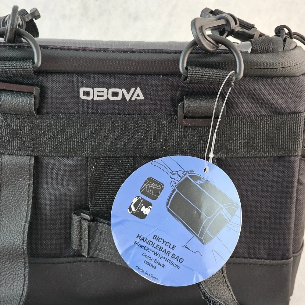 New OBOVA Bike Handlebar Bag Pouch Handlebars Waterproof Compact Quick Release